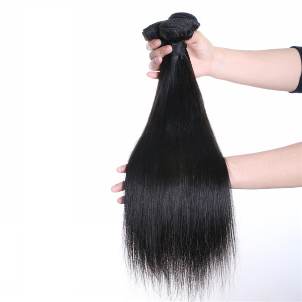Natural color virgin human Brazilian straight hair extension for women  LM003
